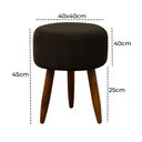 Ver imagem 4 de Puff Banqueta Decorativo Pés Madeira Marrom Escuro