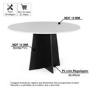 Ver imagem 2 de Mesa de Jantar Redonda 6 Lugares 120cm Isabela Branco/preto