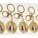 Ver imagem 2 de Chaveiro Mosquetão Dourado Círculo Aparecida Strass Santa