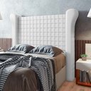 Ver imagem 7 de Cabeceira Cama Box Casal King Size Pilar 233cm Sintético Branco - Desk Design