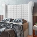 Ver imagem 1 de Cabeceira Cama Box Casal King Size Pilar 233cm Sintético Branco - Desk Design