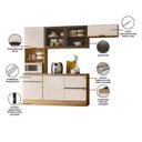 Ver imagem 6 de Cozinha Modulada Completa 4 Peças 6 Portas 4 Gavetas com Paneleiro Duplo Etna Bege/Marrom Claro/Off White