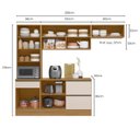 Ver imagem 3 de Cozinha Modulada Completa 4 Peças 6 Portas 4 Gavetas com Paneleiro Duplo Etna Marrom Claro/Off White