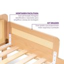 Ver imagem 4 de Conjunto Cama Infantil Reversível e Cama Auxiliar Crescer Casatema MadeiraOriginals Marrom/Carvalho