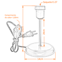 Ver imagem 2 de Luminária Mesa Abajur Classic Dourado P/led Use a Sua Cúpula