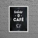 Ver imagem 2 de Quadro Escrito Cantinho Do Café 45x34cm:Madeira branca
