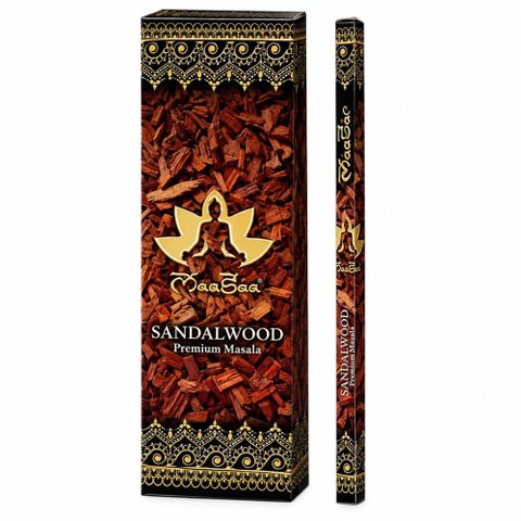 Kit com 6 Incensos Sandalwood Massala Premium - 7 Varetas em Cada Caixinha