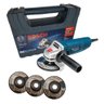 Esmerilhadeira Angular 4.1/2 850W  Gws 850 com 3 Discos e Maleta Bosch - 1