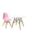 Ver imagem 1 de Conjunto Infantil Mesa Eames Branca 60cm com 1 Cadeira Rosa Claro