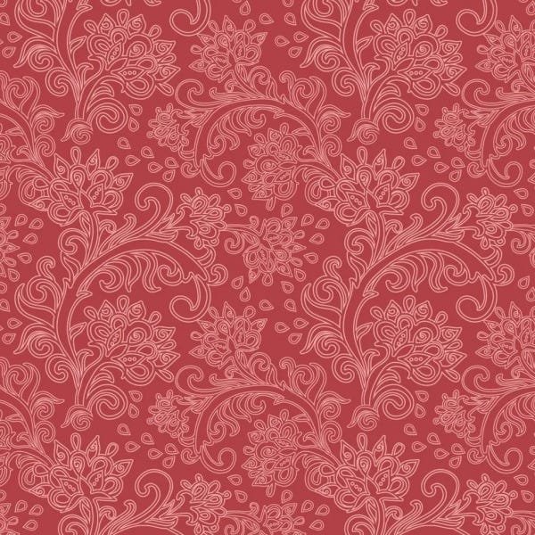 Papel de Parede Adesivo Floral Vermelho 495 - 1