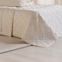 Ver imagem 5 de Kit Colcha Casal 3 Pçs Ricamo 300 Fios 100% Algodão 220x240cm Biscuit