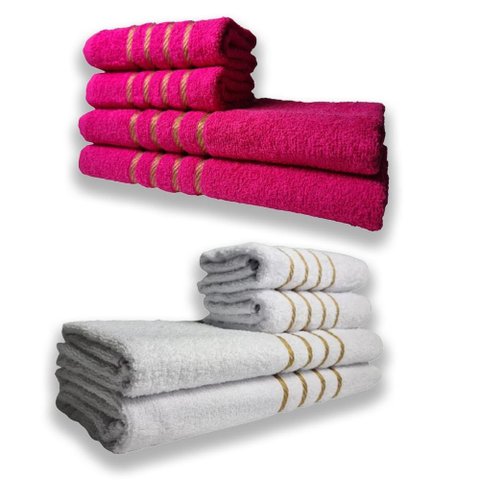 2 Jogos de 4 Toalhas 4 Banho 4 Rosto Dubai 100% Algodão Rs+br