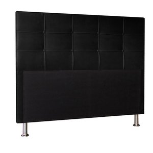Cabeceira Roma 90 Cm Cama Box Corino Preto