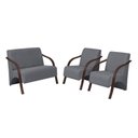 Ver imagem 1 de Conjunto Poltrona Vênus Braço Madeira Suede Grafite