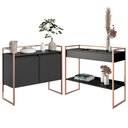 Ver imagem 1 de Conjunto Buffet Compacto e Aparador Industrial Preto Cobre