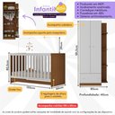 Ver imagem 3 de Berço 3 em 1 com Guarda-roupas 2 Portas 1 Gaveta e Colchão Incluso Doce de Leite Multimóveis