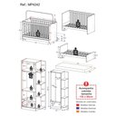 Ver imagem 4 de Berço 3 em 1 com Guarda-roupas 2 Portas 1 Gaveta e Colchão Incluso Doce de Leite Multimóveis