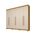 Ver imagem 2 de Guarda Roupa Casal 6 Portas 100% Mdf Nubia Acp Móveis Cinamomo/off White