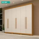 Ver imagem 1 de Guarda Roupa Casal 6 Portas 100% Mdf Nubia Acp Móveis Cinamomo/off White