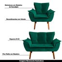 Ver imagem 5 de Conjunto 2 Poltronas e 1 Namoradeira Pés Palito Charger Veludo Verde - Gran Belo