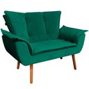 Ver imagem 6 de Conjunto 2 Poltronas e 1 Namoradeira Pés Palito Charger Veludo Verde - Gran Belo