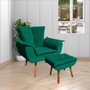 Ver imagem 3 de Conjunto 2 Poltronas e 1 Namoradeira Pés Palito Charger Veludo Verde - Gran Belo