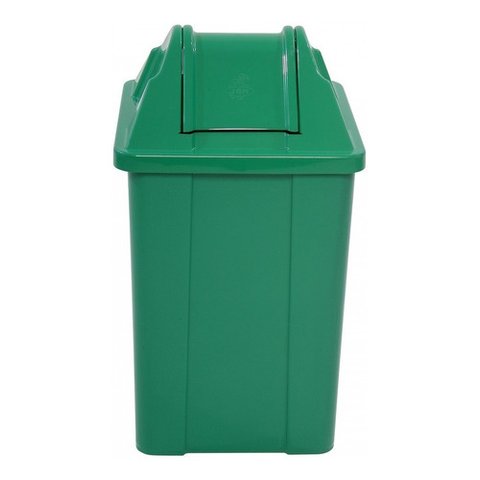 Cesto Quadrado com Tampa Vai-vem 60 Litros Cor:cesto Verde