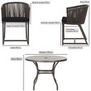 Ver imagem 2 de Mesa com 6 Cadeiras de Jantar Roma 120cm e Noronha em Alumínio Marrom Corda Náutica Estofado 12 Tram
