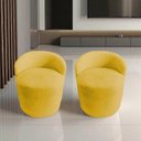 Ver mais imagens de Kit 2 Poltronas Decorativa Yara Orgânica Couro Amarelo
