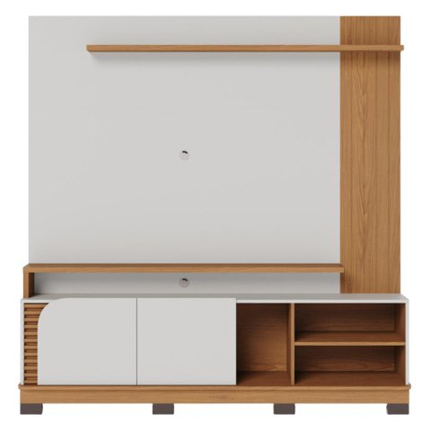 Home Frisado para Tvs de 75" Pescara Off White Matte Freijó