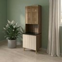 Ver imagem 3 de Paneleiro Kali Premium 4 Portas MDF 70cm Carvalho Toq Bianco Nicioli Móveis