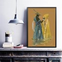 Ver imagem 2 de Quadro Candomblé Oxum e Logun 45x34cm - com Vidro:madeira Branca