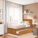 Ver imagem 2 de Cama Barcelona Solteiro com Auxiliar Nature – Tebarrot Móveis