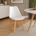 Ver imagem 1 de Cadeira Leda Branca - Charles Eames Wood com Almofada