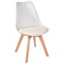 Ver imagem 3 de Cadeira Leda Branca - Charles Eames Wood com Almofada