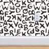 Papel de Parede letras em aquarela preto - 3