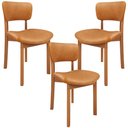 Ver imagem 3 de Kit 03 Cadeiras para Sala de Jantar Cozinha Living Estofada Dara L02 Couríssimo Whisky - Lyam Decor