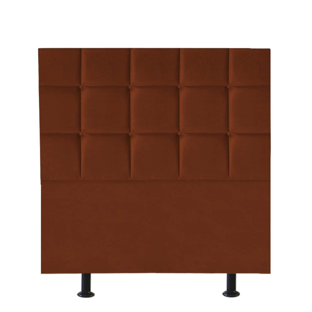 Cabeceira Estofada Espanha 90cm Solteiro Para Cama Box Quarto Suede Terracota Telha - Ahazzo Mó - 1