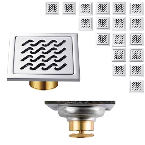 Ralo Inox Kit 18 Uni 10x10 Anti Odor Banheiro Casa Anti Inseto Lavabo Quintal Lavanderia Higienico V