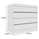 Ver imagem 2 de Cômoda Espanha 4 Gavetas 100%MDF - Móveis Tcil:Neve