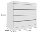 Ver imagem 2 de Cômoda Espanha 4 Gavetas 100%MDF - Móveis Tcil:Neve