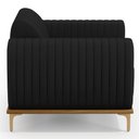 Ver imagem 7 de Kit 02 Poltronas Decorativas Base De Madeira e Pés D'Ouro Molino D02 Veludo Preto C-300 - Lyam