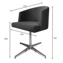 Ver imagem 2 de Cadeira Poltrona Base Cromada Giratoria Estofada Arkadina Suede Bege