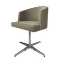 Ver imagem 1 de Cadeira Poltrona Base Cromada Giratoria Estofada Arkadina Suede Bege