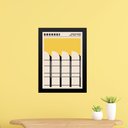Ver imagem 1 de Quadro Bauhaus Amarelo e Preto - Arquitetura 24x18cm:moldura Branca