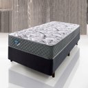 Ver imagem 2 de Cama Box Solteiro 88x188 cm Linho Cinza com Colchão Mola Ensacada