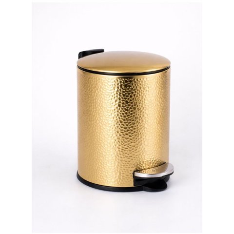Lixeira Inox 5L Dourado Deluxe Lixo Pedal Compacta Premium
