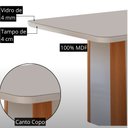 Ver imagem 6 de Mesa de Jantar Isadora 120cm Tampo MDF e Vidro Canto Copo com 4 Cadeiras Lira Moderna Mobília