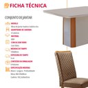 Ver imagem 7 de Mesa de Jantar Isadora 120cm Tampo MDF e Vidro Canto Copo com 4 Cadeiras Lira Moderna Mobília
