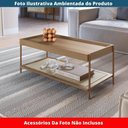 Ver imagem 5 de Mesa Centro Retangular Oslo Artesano 93 Cm (larg) Mdp Hanover Palha Sintética Bege Pé Metal